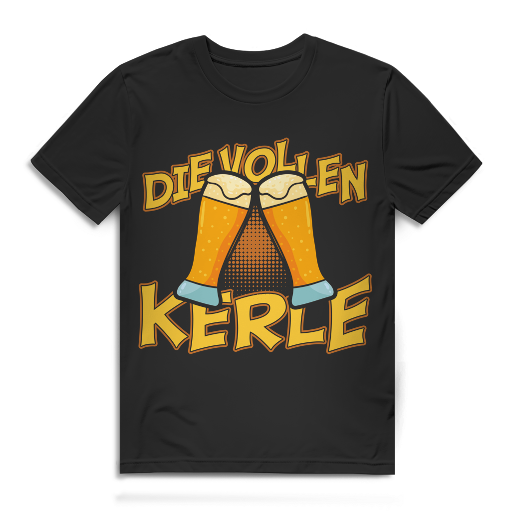 Herren T-Shirt Die vollen Kerle Bier Shirt Bio Baumwolle Black