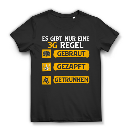 Damen T-Shirt 3G Regel gebraut gezapft getrunken Bier Shirt Bio Baumwolle