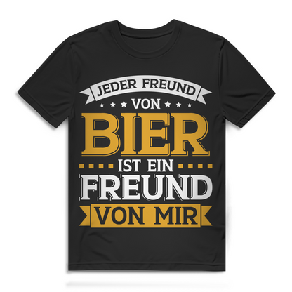 Herren T-Shirt Jeder Freund von Bier ist ein Freund von mir Bio Baumwolle