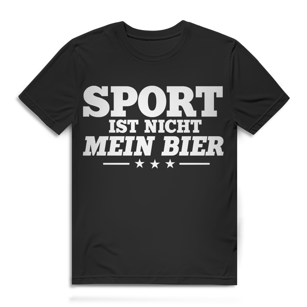 Herren T-Shirt Sport ist nicht mein Bier Feierabend Bio Baumwolle Black