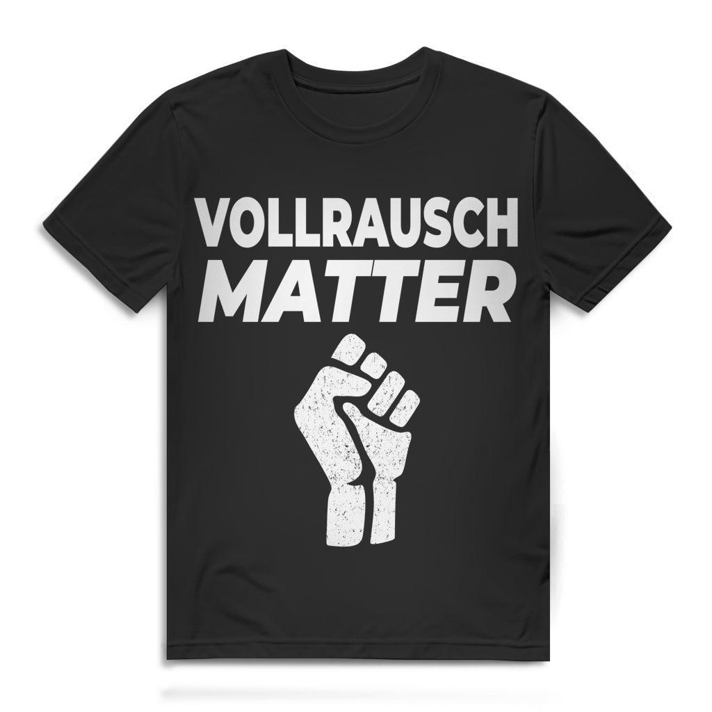 Herren T-Shirt Vollrausch Matter Saufspruch Shirt Bio Baumwolle Black