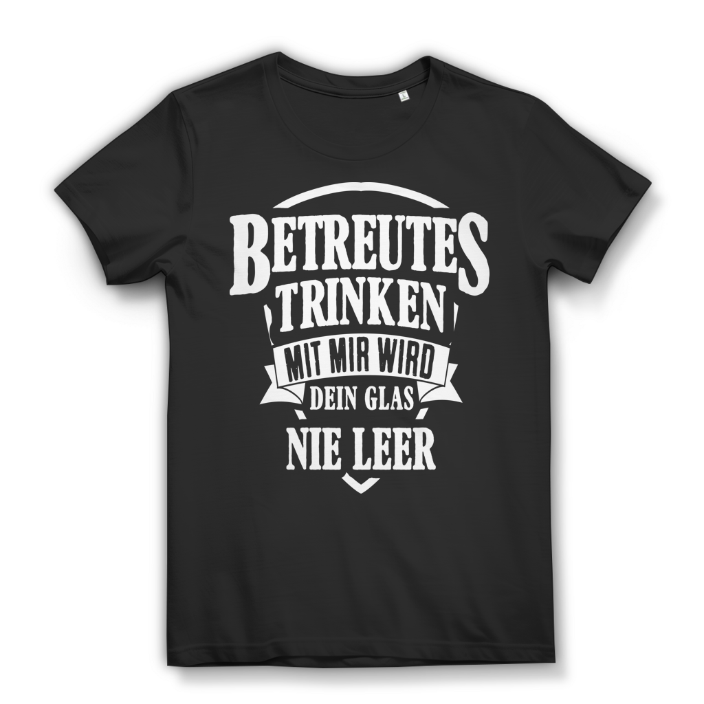 Betreutes Trinken Dein Glas nie leer Damen T-Shirt Trinkshirt Black