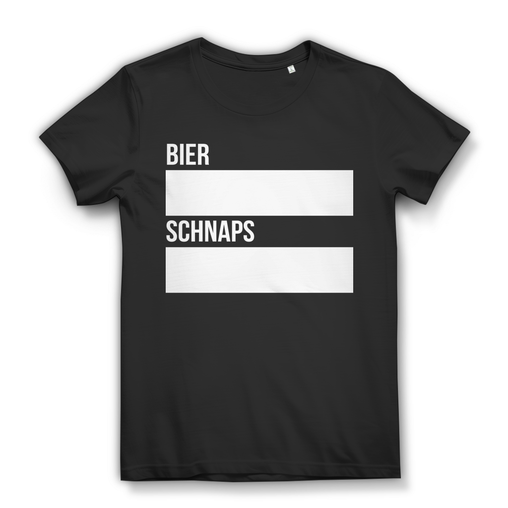 Damen T-Shirt Strichliste Bier Schnaps Geburtstag Shirt Bio Baumwolle Black