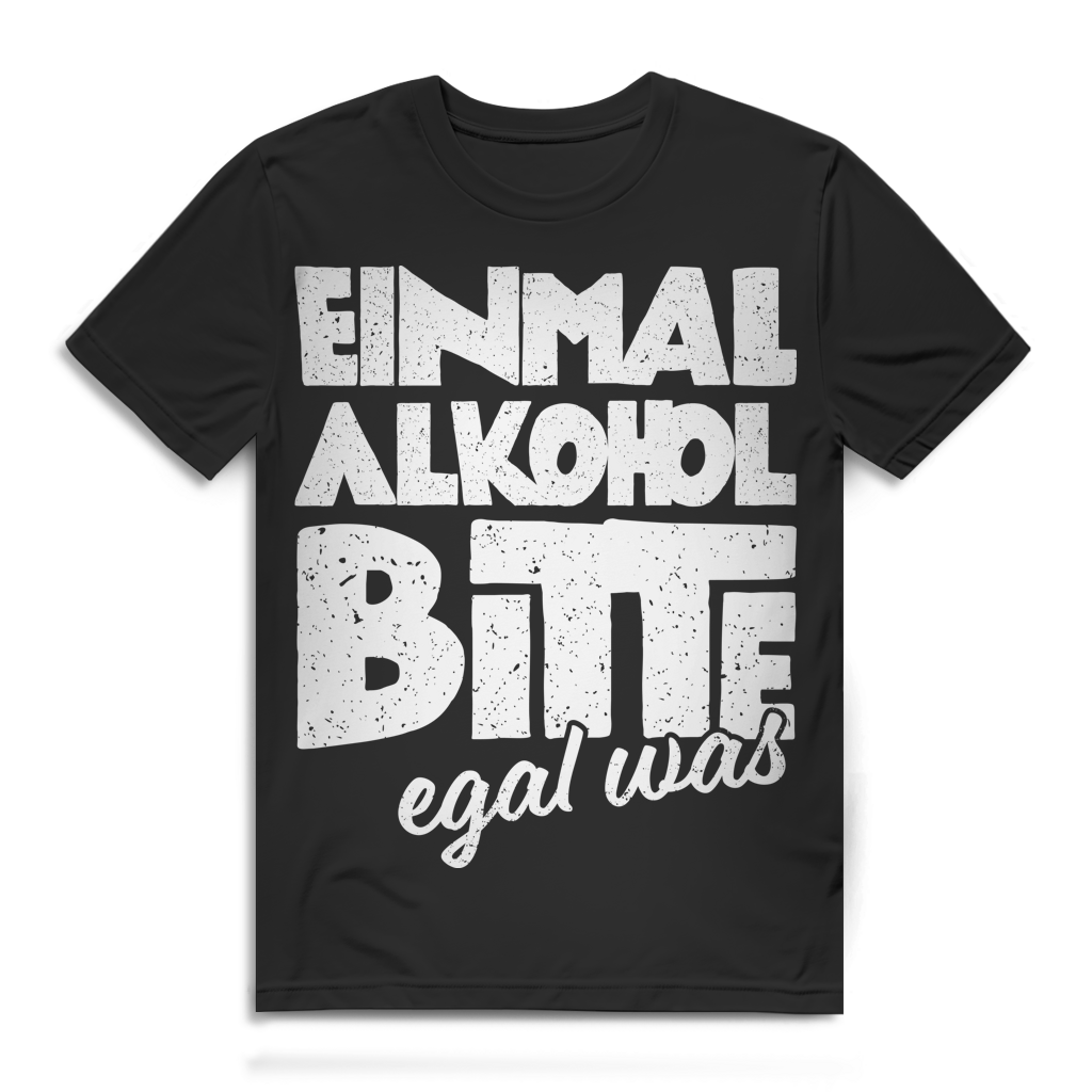 Einmal Alkohol bitte egal was Herren T-Shirt Kneipentour Feierabend Bar Black