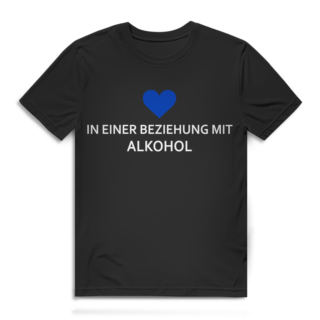In einer Beziehung mit Alkohol Herren T-Shirt Beziehungsstatus Black