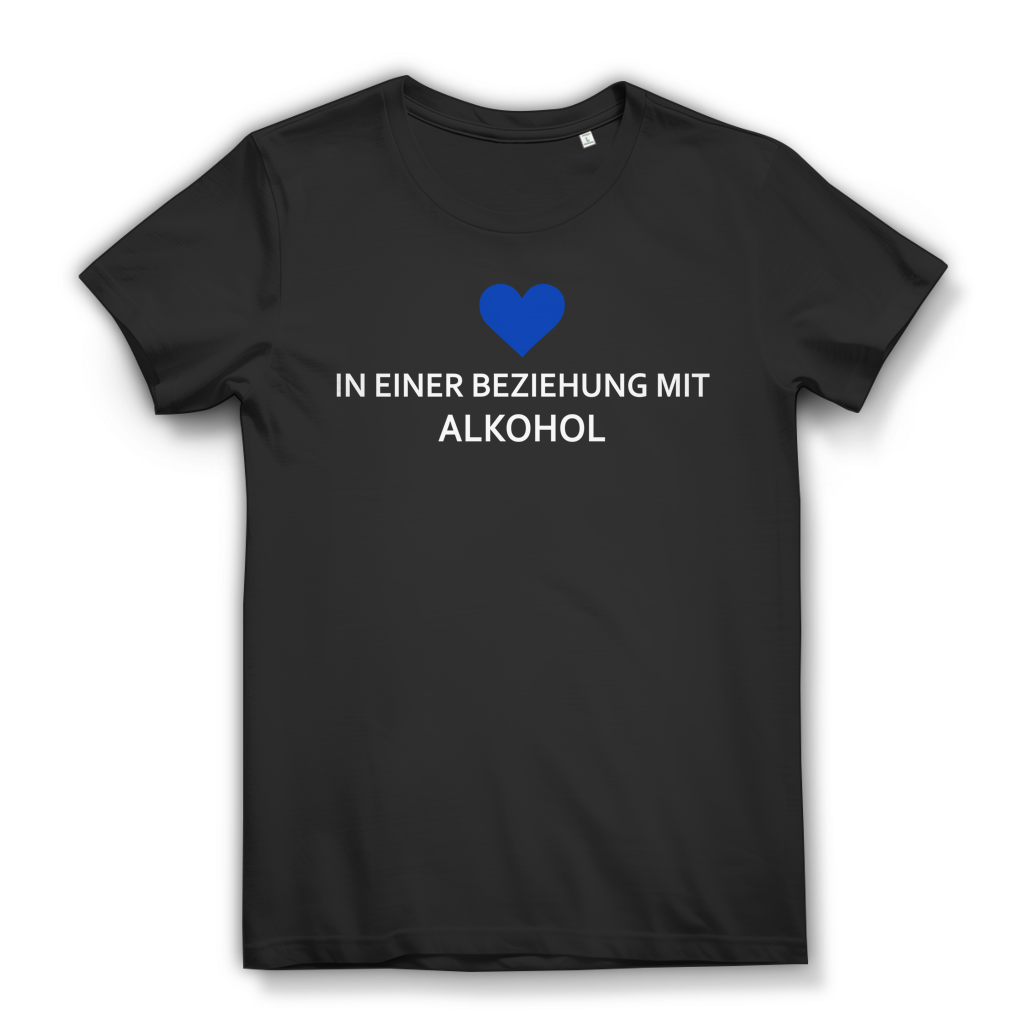In einer Beziehung mit Alkohol Damen T-Shirt Beziehungsstatus Shirt Black