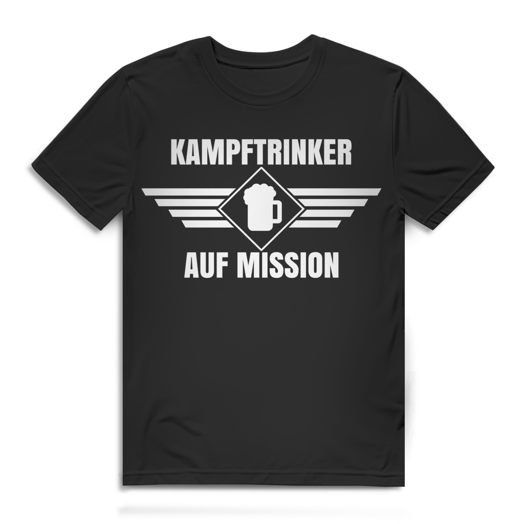 Kampftrinker auf Mission Herren T-Shirt Biertrinker Shirt Black
