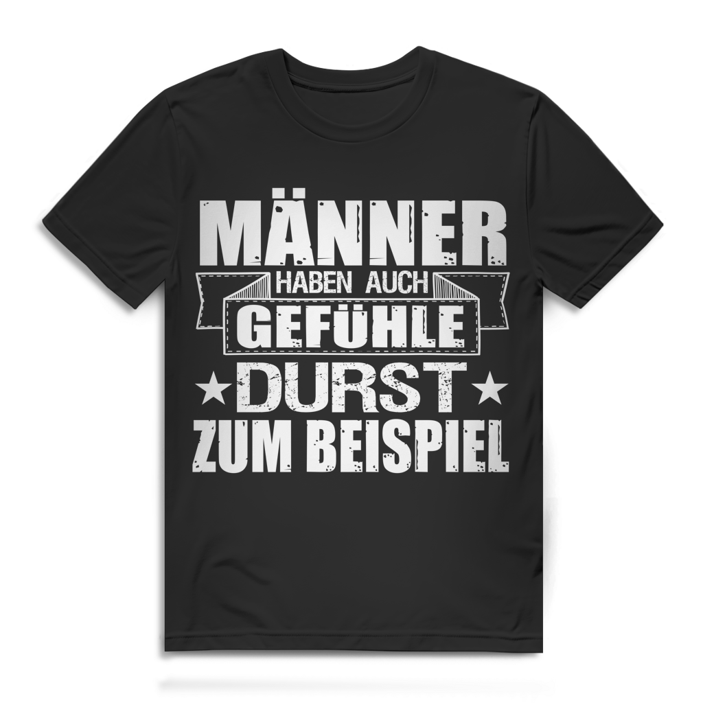 Männer haben auch Gefühle Durst zum Beispiel Bier Herren T-Shirt Black