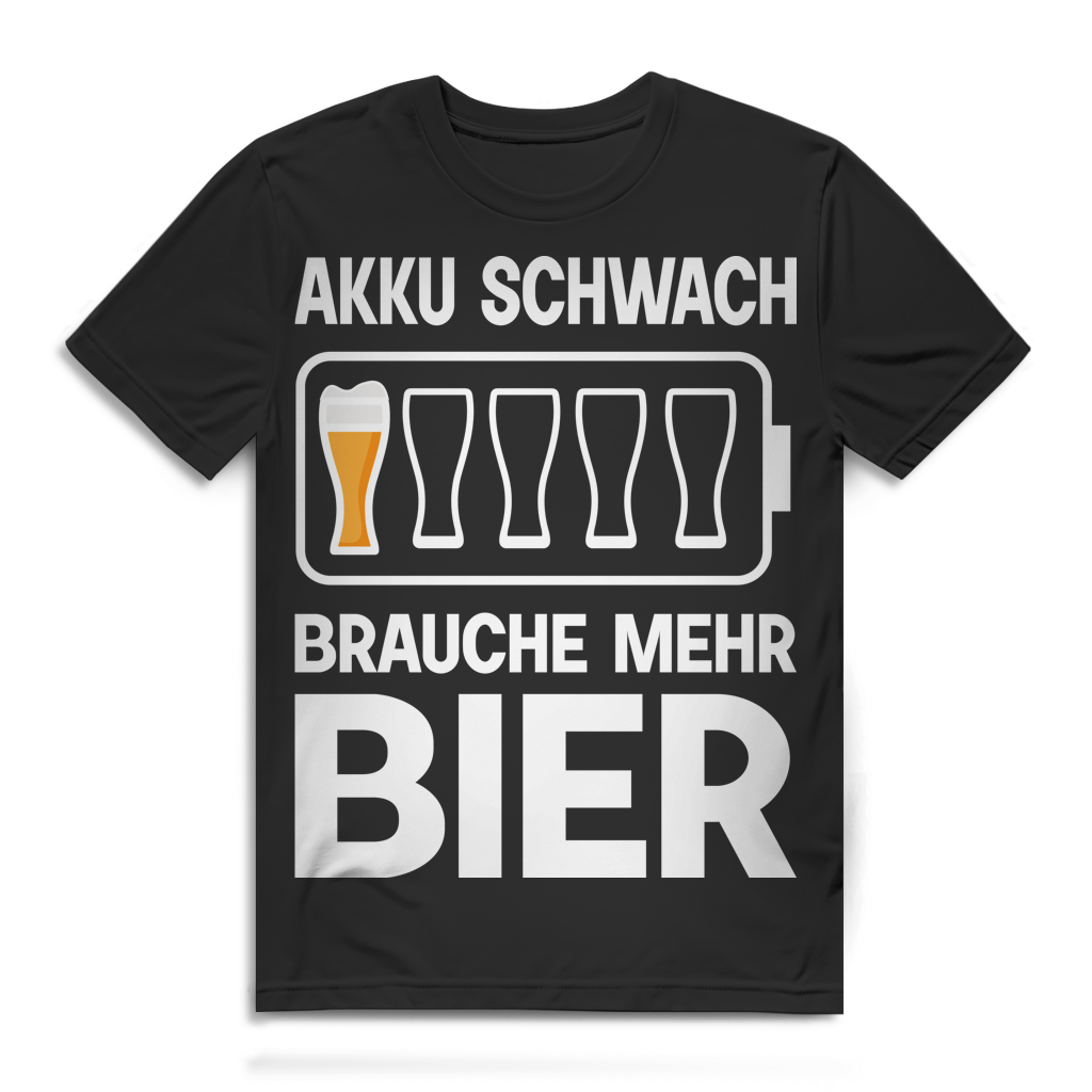 Akku schwach Brauche mehr Bier Herren T-Shirt