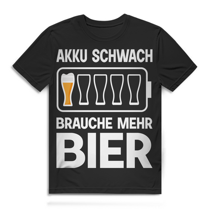Akku schwach Brauche mehr Bier Herren T-Shirt