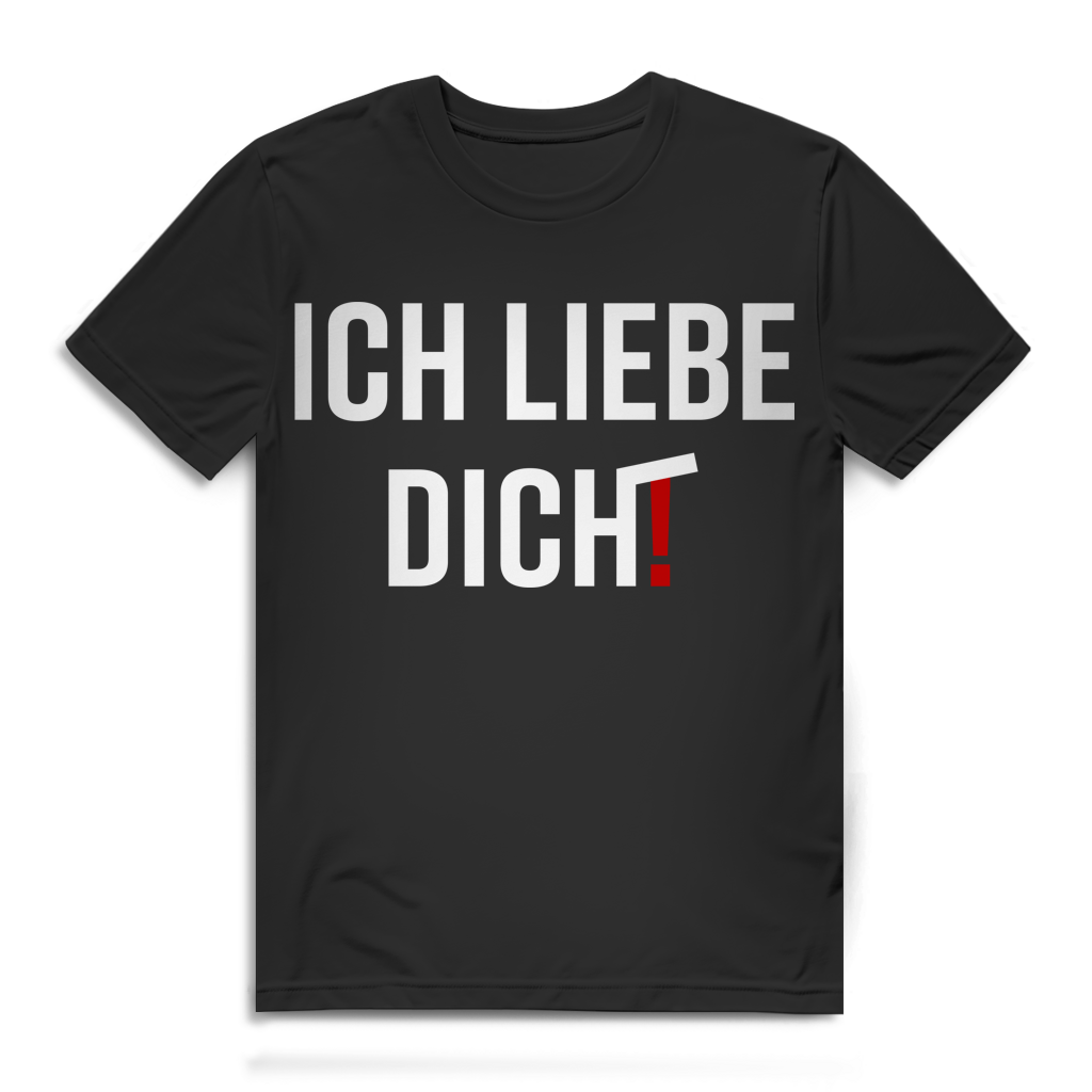 Ich liebe dicht Herren T-Shirt Alkohol Wortspiel Party Geschenk Shirt Black
