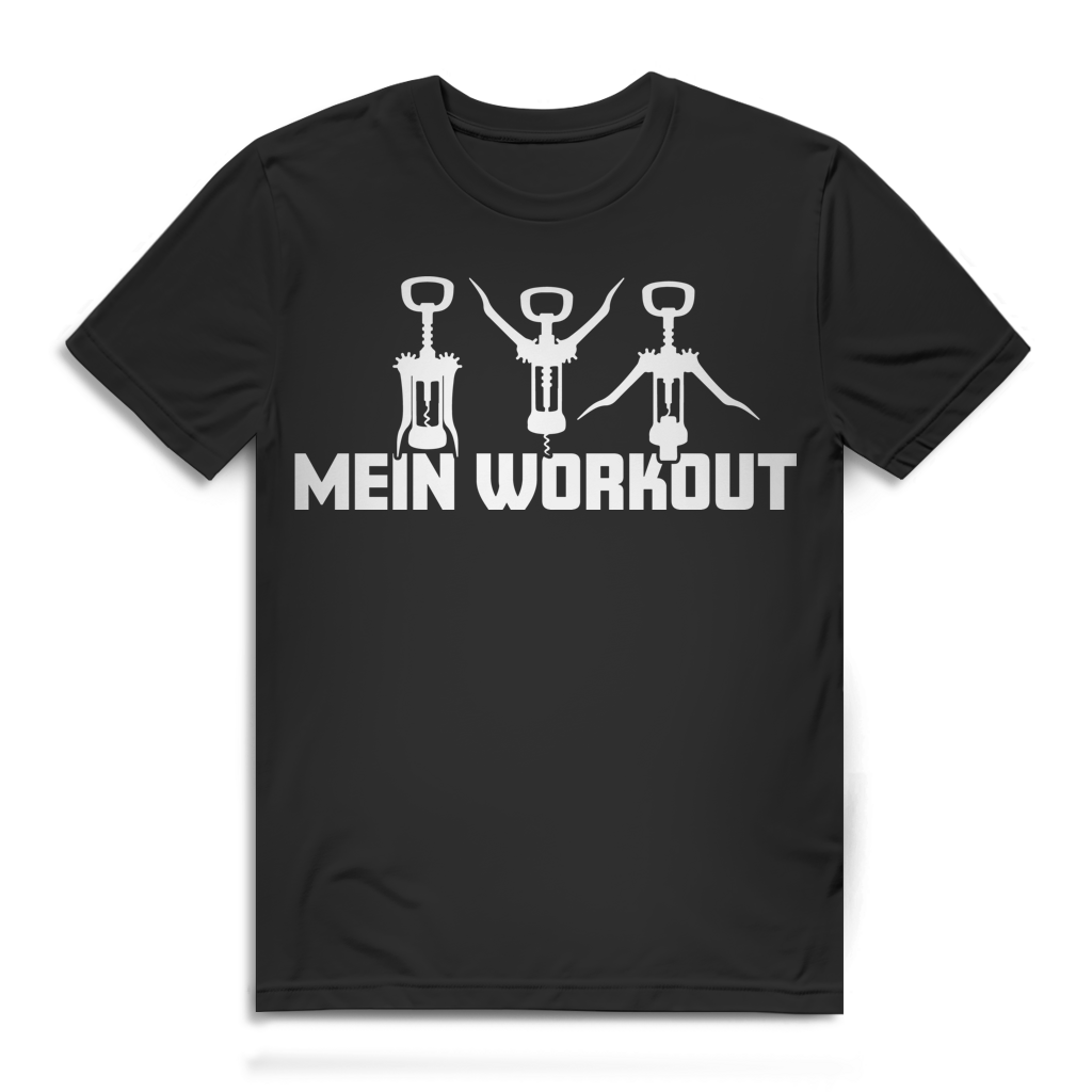 Mein Workout Korkenzieher Herren T-Shirt Weinliebhaber Black