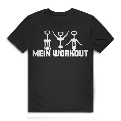 Mein Workout Korkenzieher Herren T-Shirt Weinliebhaber