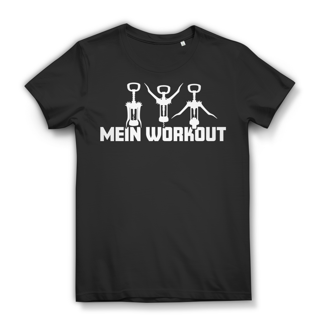 Mein Workout Korkenzieher Damen T-Shirt Weinliebhaberin Black