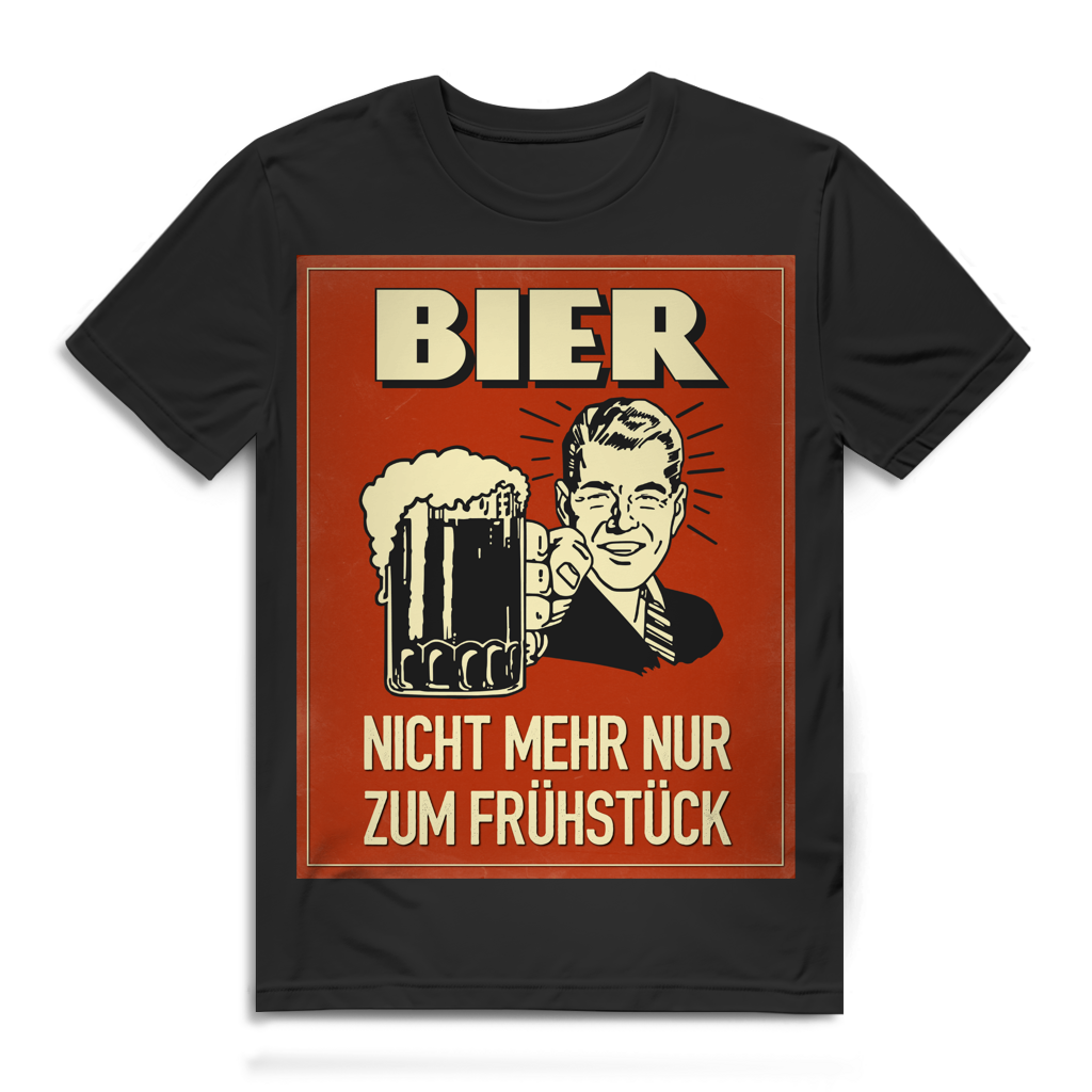 Bier Nicht Mehr Nur Zum Frühstück Herren T-Shirt Retro Biertrinker