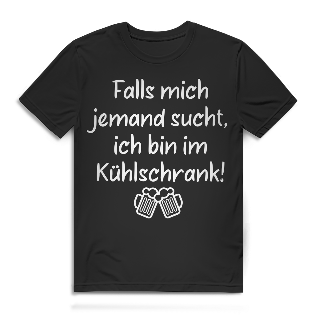 Falls mich jemand sucht ich bin im Kühlschrank Herren T-Shirt Bier Black