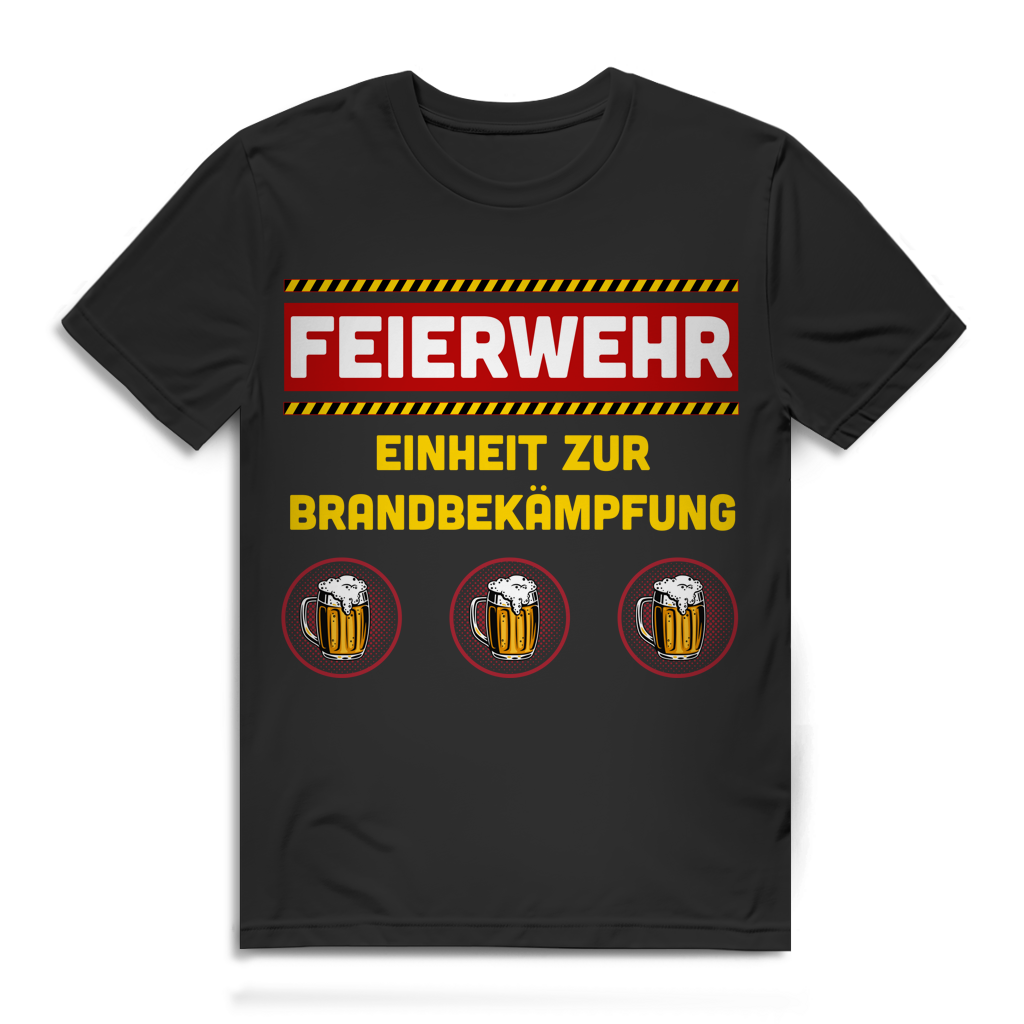 Feierwehr Einheit zur Brandbekämpfung Herren T-Shirt Biertrinker Black