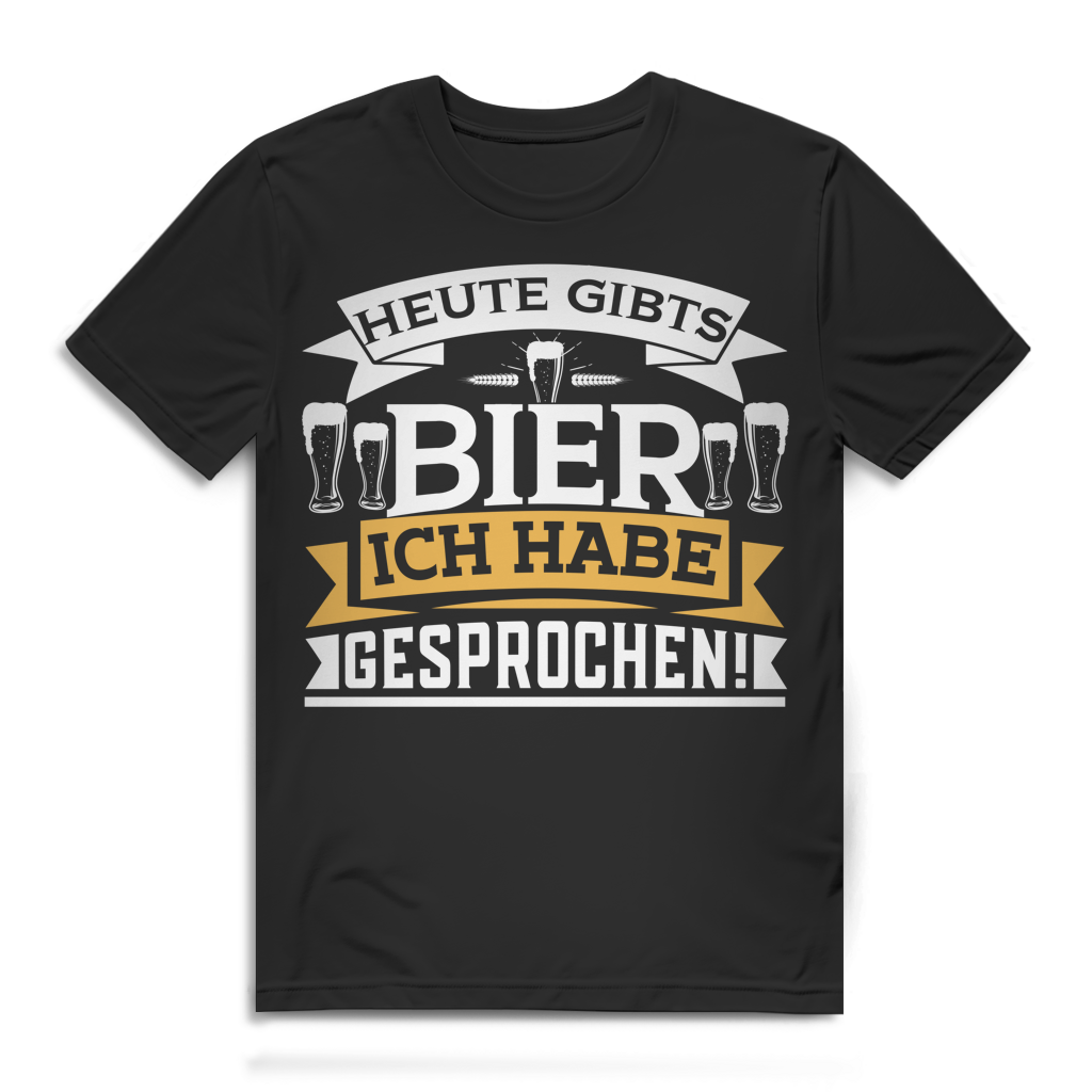Heute Gibts Bier Ich Habe Gesprochen Herren T-Shirt Biertrinker Black
