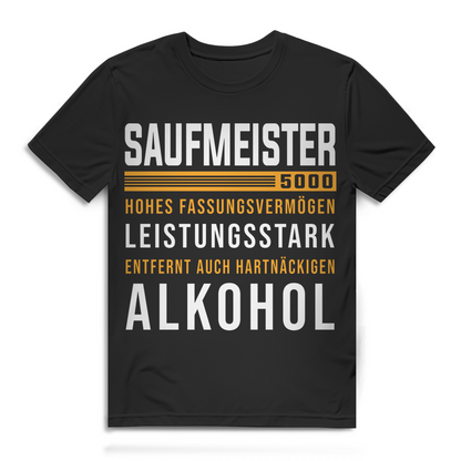 Saufmeister 5000 Herren T-Shirt Alkohol Fassungsvermögen Bio Baumwolle