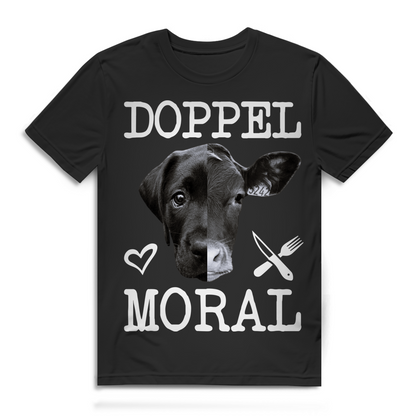 Doppelmoral Hund Kuh Herren T-Shirt Vegan Tierschutz Tierrechte