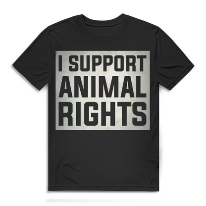 I Support Animal Rights Herren T-Shirt Tierrechte Vegan Bio Baumwolle