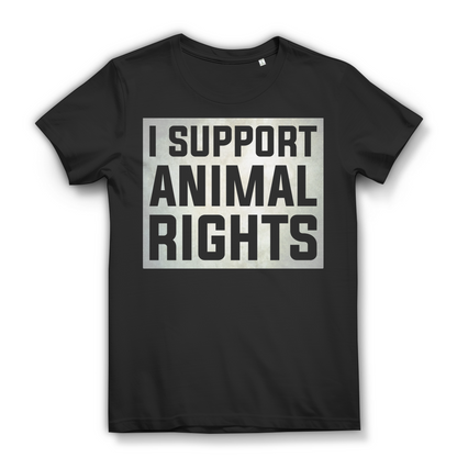 I Support Animal Rights Damen T-Shirt Tierrechte Vegan Bio Baumwolle