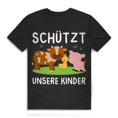 Schützt unsere Kinder Herren T-Shirt Tierschutz Vegan Bio Baumwolle