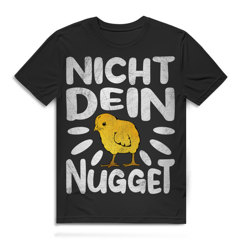 Nicht dein Nugget Herren T-Shirt Küken Vegan Tierschutz Bio Baumwolle Black