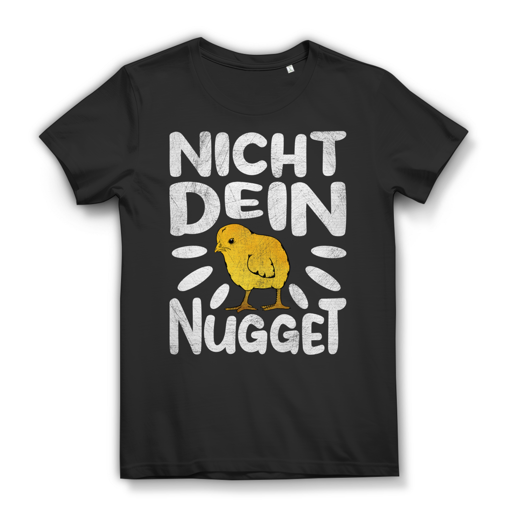 Nicht dein Nugget Damen T-Shirt Küken Vegan Tierschutz Bio Baumwolle Black