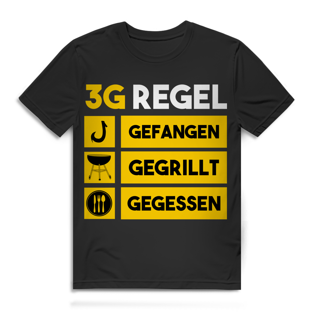 3G Regel Gefangen Gegrillt Gegessen Herren T-Shirt Angler Grill