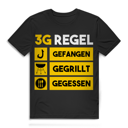 3G Regel Gefangen Gegrillt Gegessen Herren T-Shirt Angler Grill