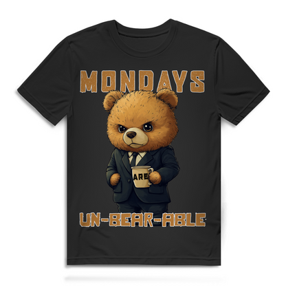 Mondays Are Un-Bear-Able Herren T-Shirt Montag Bär Bürohumor Bio Baumwolle