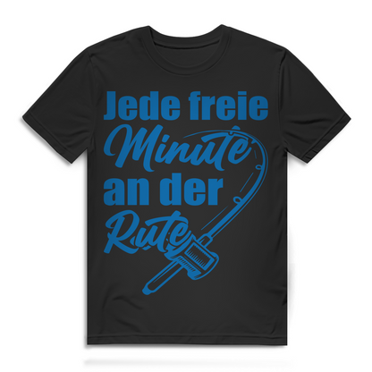 Jede freie Minute an der Rute Herren T-Shirt Angler Angelrute Bio Baumwolle