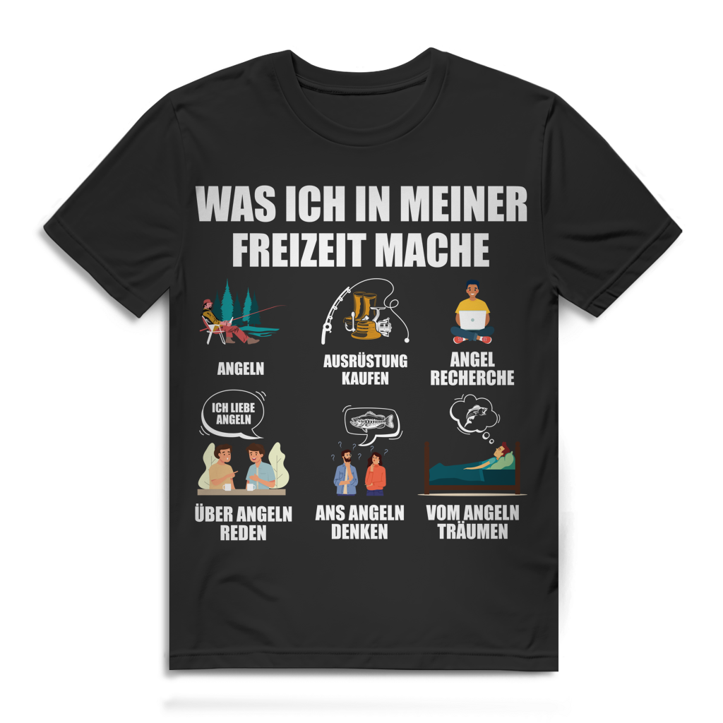 Was ich in meiner Freizeit mache Herren T-Shirt Angler Fishing