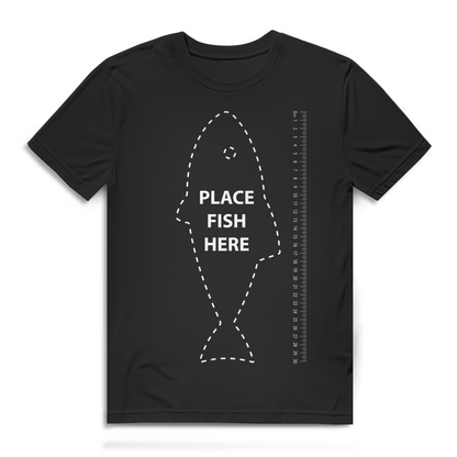 Place Fish Here Herren T-Shirt Angler Angeln Fisch Messen Lineal