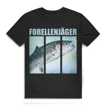 Forellenjäger Herren T-Shirt Forellenangler Bachforelle Fliegenfischen