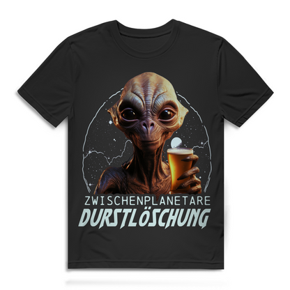 Zwischenplanetare Durstlöschung Herren T-Shirt Alien Weltraum Bier