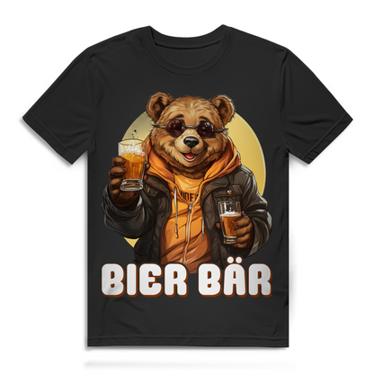 Bier Bär Herren T-Shirt Biertrinker Braunbär Sonnenbrille