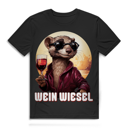 Wein Wiesel Herren T-Shirt Weinkenner Rotwein Weinliebhaber
