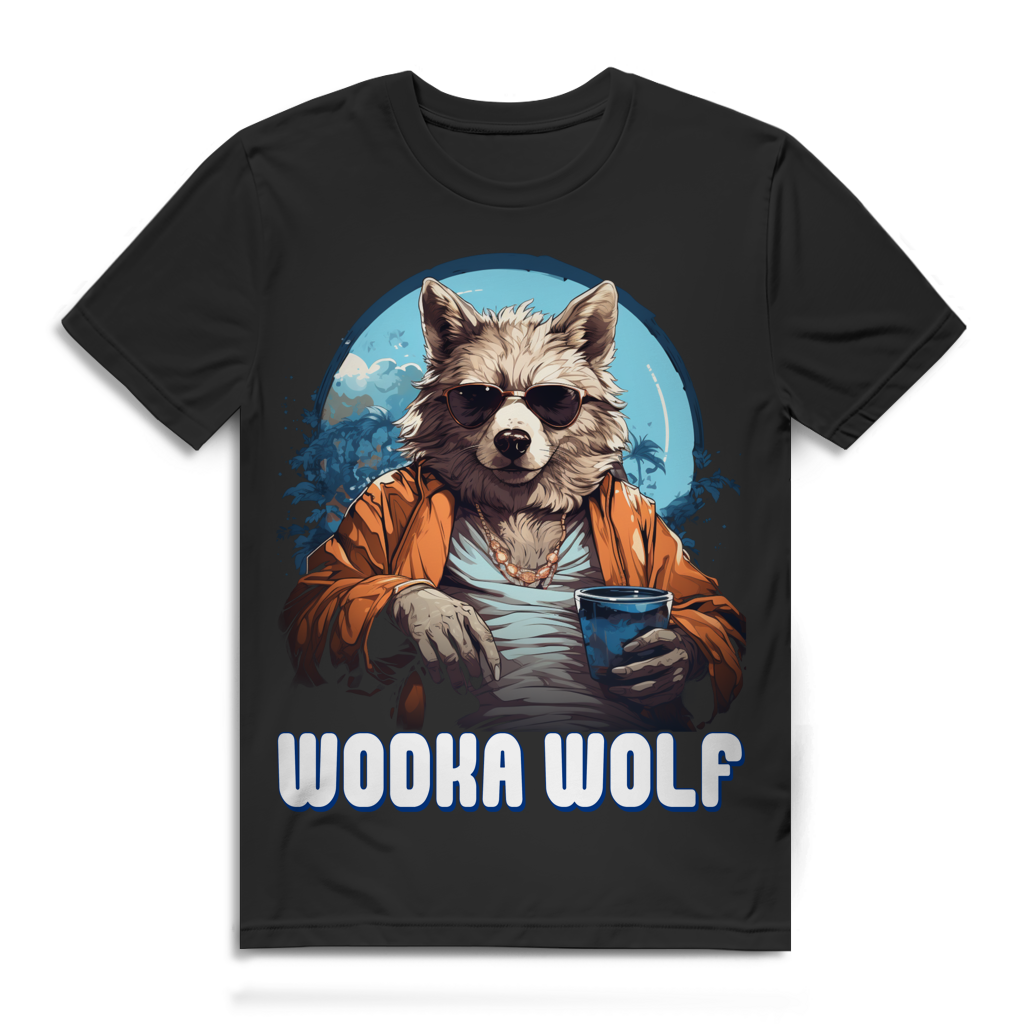 Wodka Wolf Herren T-Shirt Vodka Black