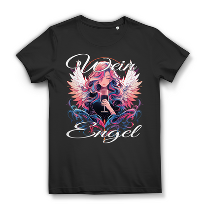 Wein Engel Damen T-Shirt Weinliebhaberin Rotwein Anime