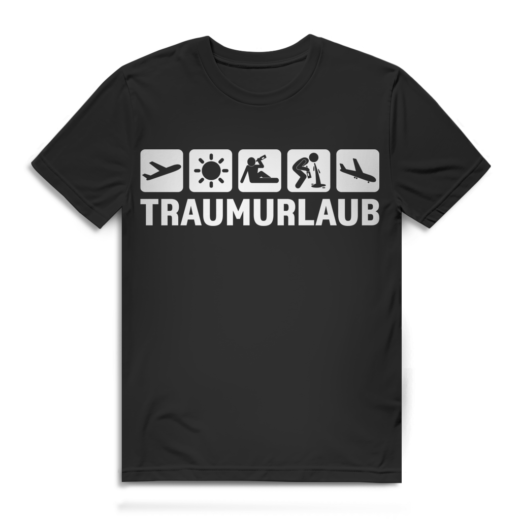 Traumurlaub Saufen Mallorca Piktogramm Herren T-Shirt Black