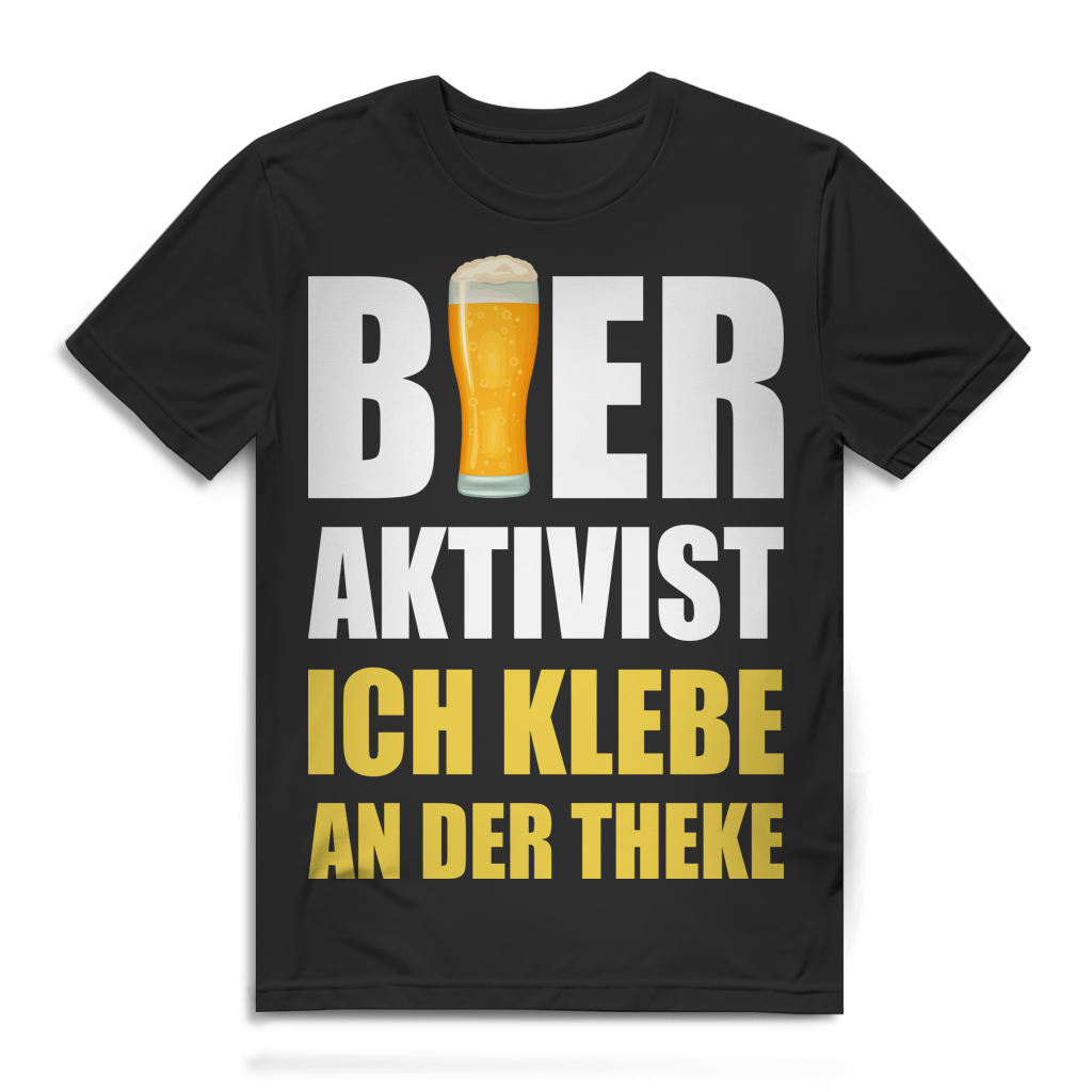 Bier Aktivist Ich Klebe an der Theke Herren T-Shirt