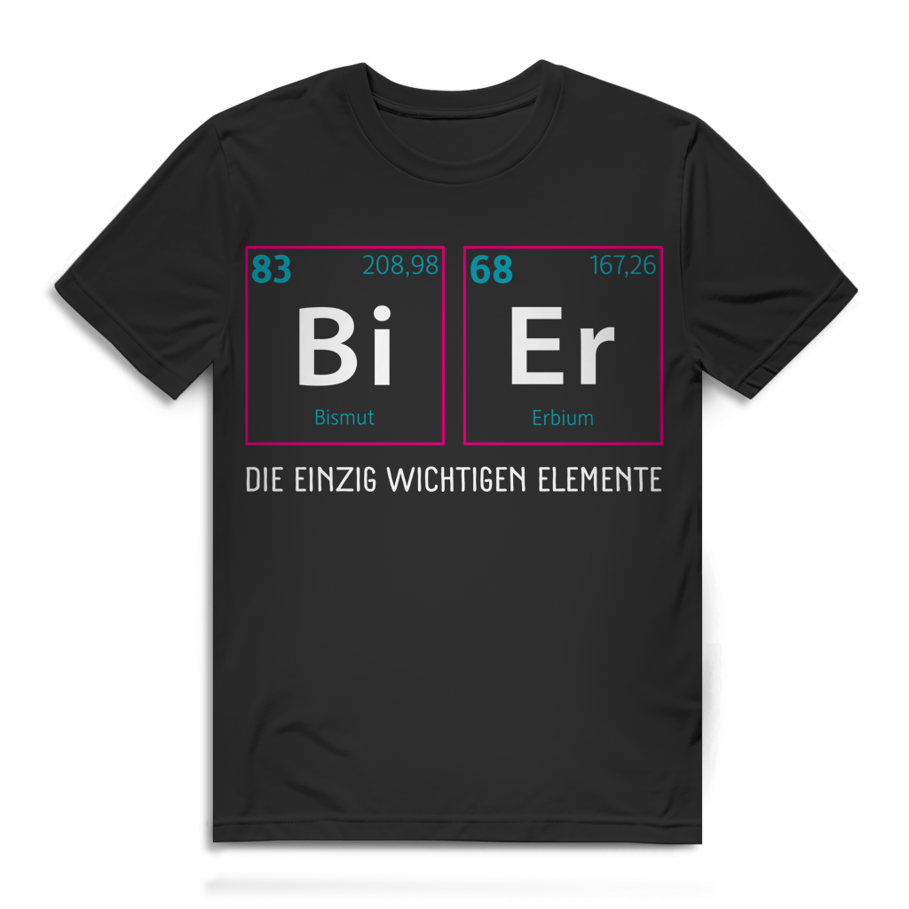 Bier Einzig Wichtige Elemente Herren T-Shirt Periodensystem Chemie