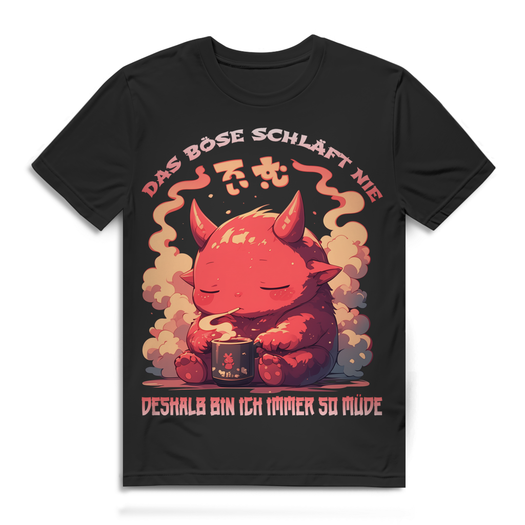 Das Böse schläft nie deshalb bin ich immer so müde Anime Herren T-Shirt Black