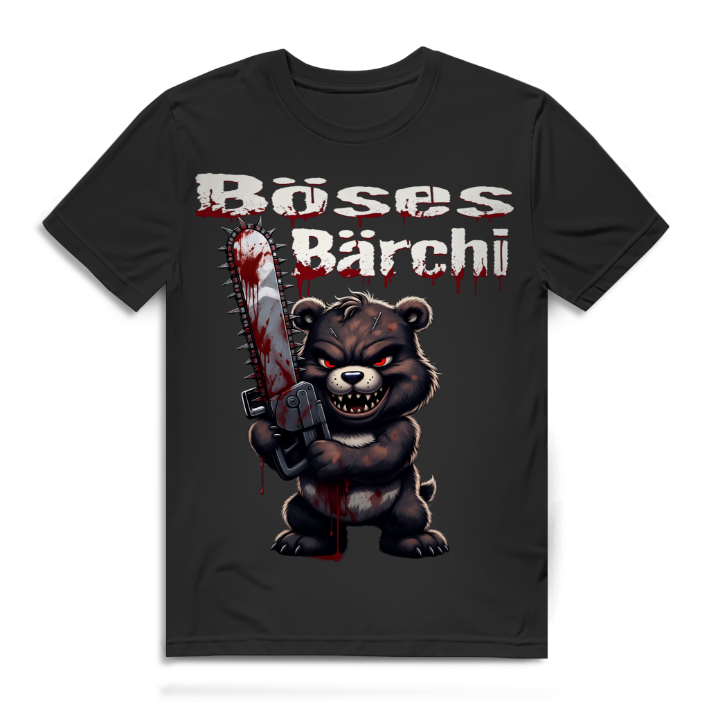 Böses Bärchi Kettensäge Horror Kawaii Splatter Herren T-Shirt Black