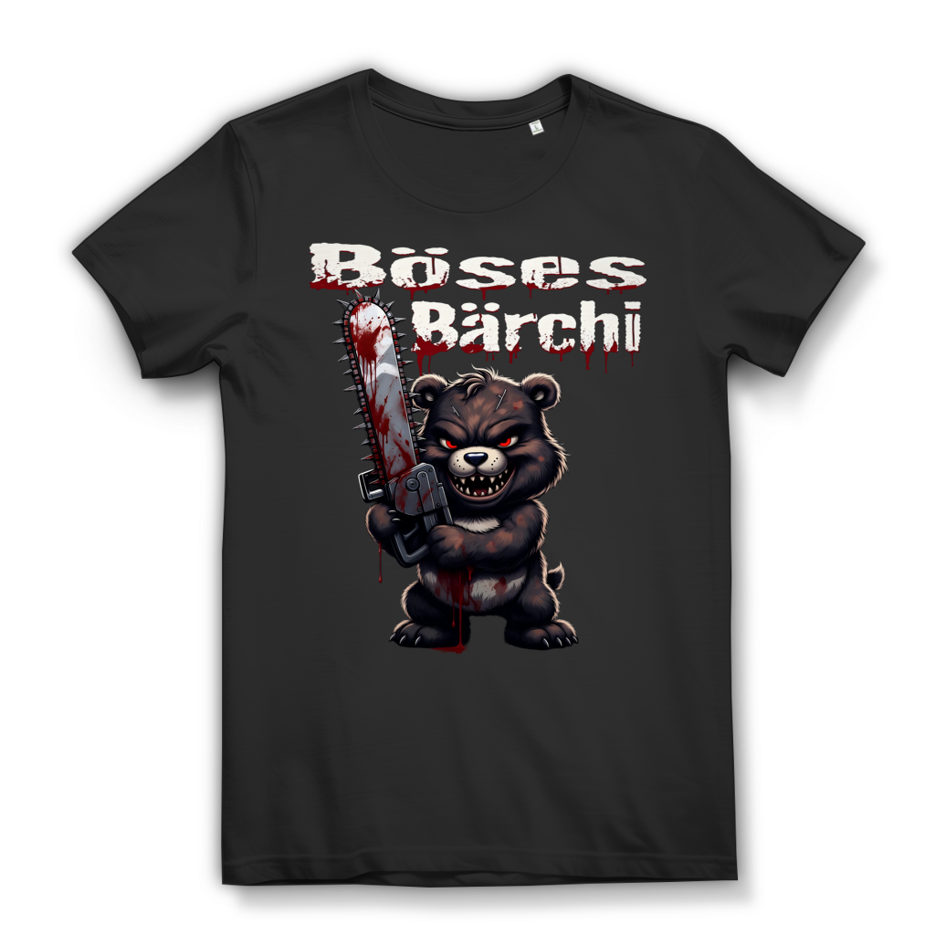 Böses Bärchi Kettensäge Horror Kawaii Splatter Damen T-Shirt Black