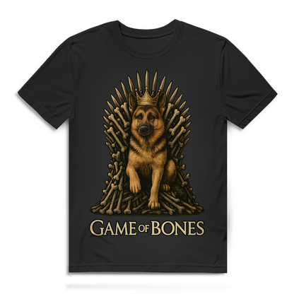 Game of Bones Herren T-Shirt Schäferhund Krone Thron Hundebesitzer