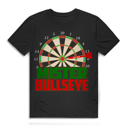 Mister Bullseye Herren T-Shirt Dartspieler Dartscheibe