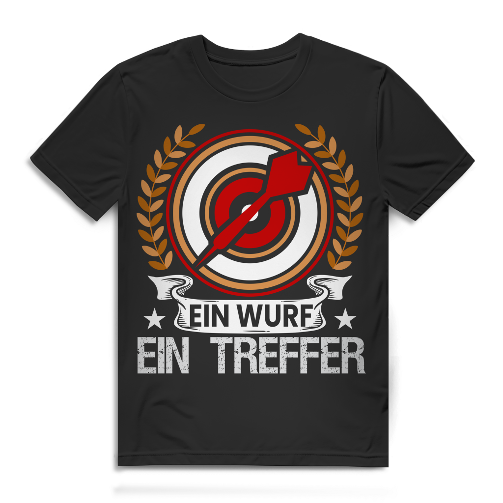 Ein Wurf Ein Treffer Dartspieler Darten Dartscheibe Herren T-Shirt